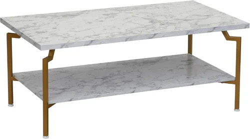 Miniatura 11 de Household Essentials Mesa de centro rectangular de hierro negro y oro