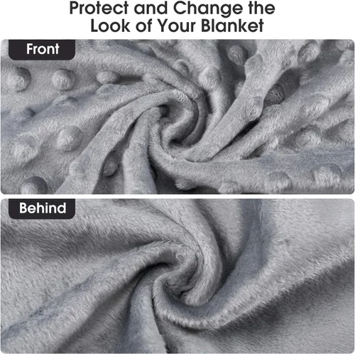 Funda de edredón Acdyion extraíble, para mantas pesadas, diseño de lunares con 8 lazos, súper suave A (gris)