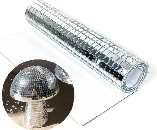 Miniatura 6 de REDODECO Adhesivos de Mosaico de Espejos de Cristal Real en Plata para Manualidades, Azulejos de Cristal Cuadrados Autoadhesivos, 5mm por 5mm