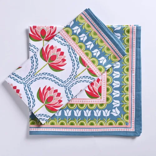 Miniatura 59 de Fingercraft - Juego de 12 servilletas de tela de mezcla de algodón y lino, con estampado, perfecta para fiestas, cenas, bodas, cócteles y Navidad