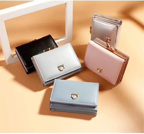 Miniatura 5 de JIUFENG - Cartera corta para mujer, diseño coreano