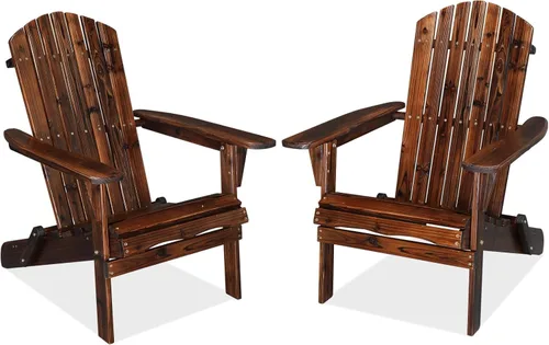 Miniatura 13 de VINGLI Silla Adirondack plegable, sillas Adirondack de madera para exteriores, sillas plegables para fogata para patio, barbacoa, porche, patio