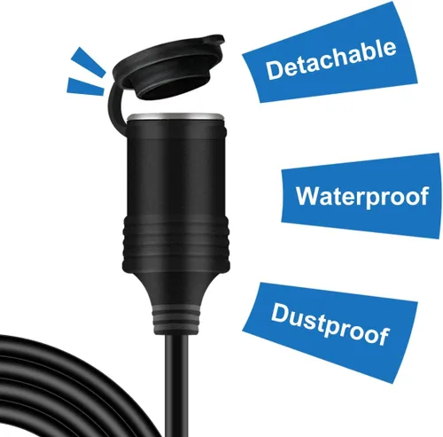 Miniatura 4 de Cable de extensión para encendedor de cigarrillos de 10 pies 8A, cable de núcleo de cobre puro, cable de enchufe de alimentación CC automático 8A