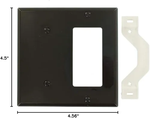 Miniatura 3 de Leviton Decora/ICFT - Placa de pared para combinación de dispositivos de 2 unidades, 1 blanco, tamaño estándar, 80708