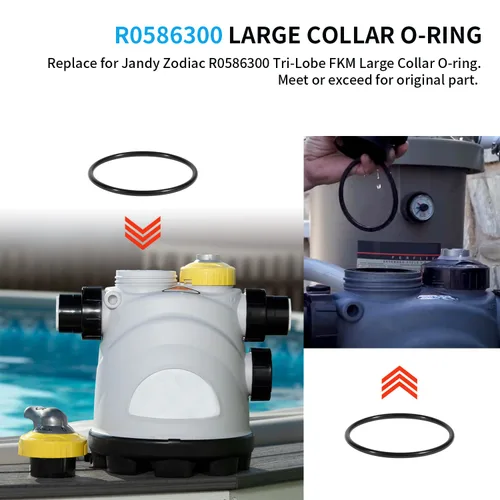 Miniatura 3 de Paquete de 2 juntas tóricas de collar grande de repuesto compatibles con Jandy Zodiac R0586300 Fit for Nature 2 Fusion, Fusion Soft, Fusion Inground