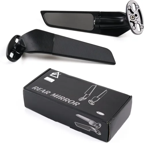 Miniatura 2 de Espejos retrovisores para motocicleta, espejos laterales ajustables y giratorios, compatibles con Honda Kawasaki Suzuki Yamaha - Espejo de ala