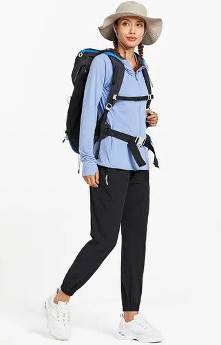 Miniatura 5 de Libin - Pantalones ligeros para correr de secado rápido para mujer pantalones de senderismo con bolsillos con cremallera