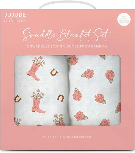 Miniatura 7 de JuJuBe x Studio Oh! - Juego de manta para envolver al bebé recién nacido, suave, cómoda, neutra para baby shower y registro de bebé, esenciales