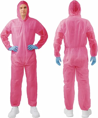 Trajes de materiales peligrosos, 10 opciones de colores Monos protectores desechables, traje de pintura con muñecas elásticas, tobillos y capucha