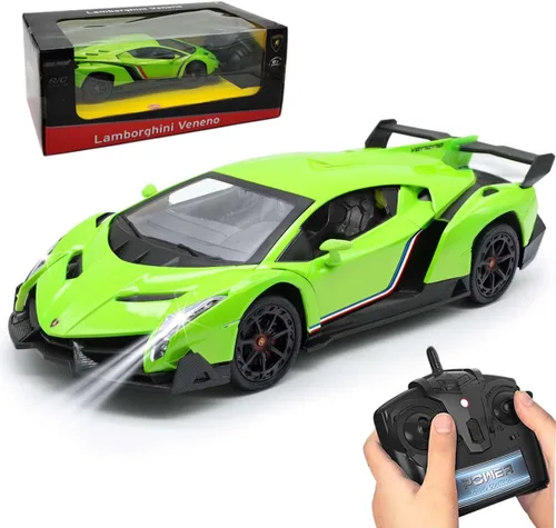 Miniatura 10 de QUN XING Auto a control remoto 1:24 con licencia oficial 2.4GHZ RC Cars Lambo Sport Racing juguete de coche para niños, niños de 4 a 7 años, regalo