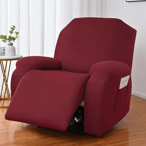 Miniatura 20 de vctops Fundas para sofá reclinable de 3 cuerpos, de punto, elásticas, suaves, lisas, antideslizantes, para sofá, protector de muebles con parte