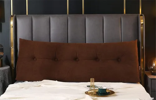Miniatura 6 de Almohada triangular grande para cabecero, almohada de lectura para sentarse en la cama, respaldo y posicionamiento, cojín de cuña, marrón