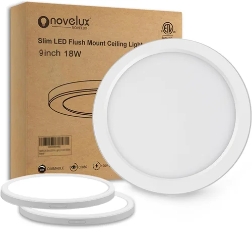 Miniatura 14 de ETL Lámpara de techo LED de 7 pulgadas, montaje empotrado, regulable, luz de techo plana redonda ultra delgada de 5000 K, luz diurna, lámpara de 3