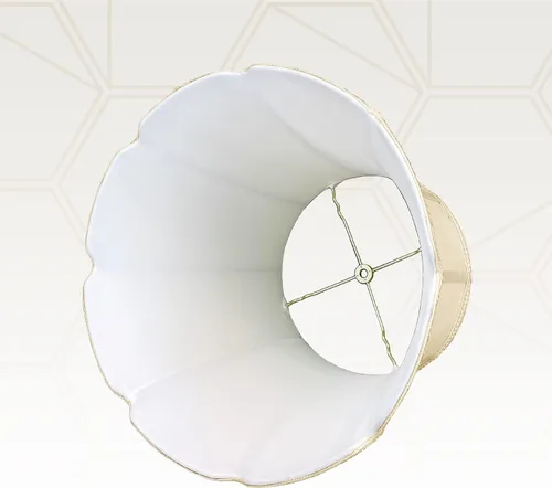 Miniatura 3 de Royal Designs - Pantalla de lámpara de diseño con muesca en V con parte inferior de tambor, cáscara de huevo, 10 x 14 x 11.5 pulgadas Eggshell