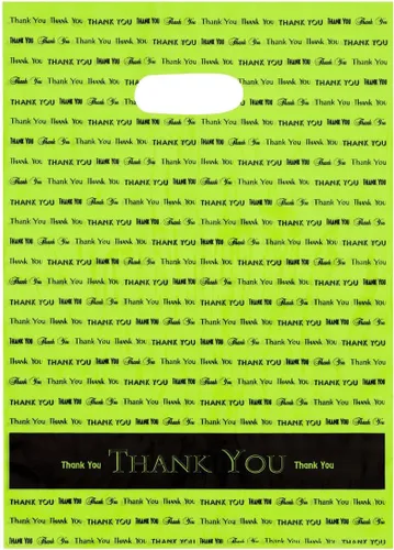 Miniatura 9 de 9 x 12 " Thank You "Die Cut Mango Bolsas de plástico 50/Cs – Bolsas marca directa, Dorado, 1