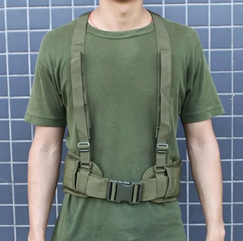 Miniatura 8 de FAMI Cinturón de cintura Molle con tirantes ajustables y correas libres Verde(Military Green)