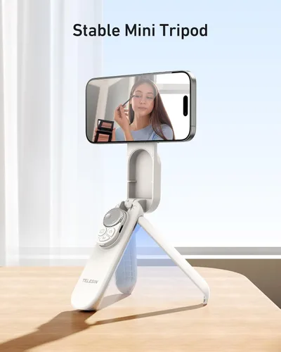 Miniatura 9 de TELESIN Mini palo magnético para selfie, trípode para teléfono para iPhone 17, 16, 15 y Android, soporte portátil de tamaño de bolsillo con control