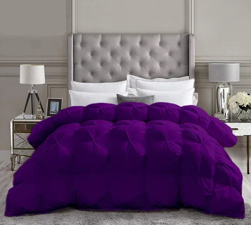 Miniatura 44 de Lujoso y lujoso para todas las estaciones, 100% algodón orgánico, tamaño individual XL, 68 x 92 pulgadas, edredón plisado de 3 piezas con 4 pestañas