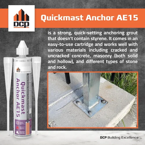 Miniatura 4 de DCP Quickmast AE15 - Epoxi para hormigón para barras de refuerzo y varillas - Sistema de anclaje de alta resistencia, epoxi acrilato de dos partes