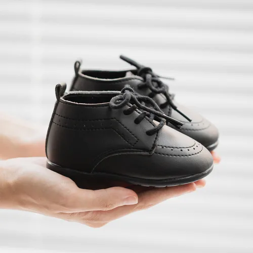 Miniatura 5 de Meckior Zapatos de Boda Clásicos para Bebés Niños y Niñas de Cuero Sintético PU, Mocasines Brogue, Zapatos Oxford para Niños Pequeños, Zapatos