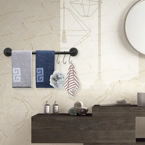 Miniatura 6 de NearMoon Toallero Industrial de Tubería, Accesorio Portador de Toallas de Ferretería de Baño de Servicio Pesado, Estante Soporte para Toallas