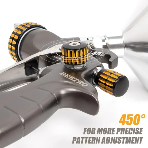 Miniatura 3 de BEETRO HVLP Mini pistola de aire para retoques para capas transparentes Boquilla de acero inoxidable de 1,0 mm Capacidad de 150 ml 7,0 CFM 22 psi