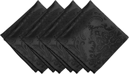 Elrene Home Fashions Caiden Elegance Servilletas de tela de damasco impermeables, resistentes a las manchas y a las arrugas (juego de 4), 17 x 17