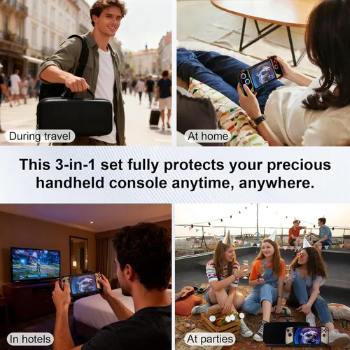 Miniatura 7 de Pidynx Full Protection Kit Compatible with MSI Claw8 - Storage Bag + Protective Case + 8" Tempered Glass Protector for Claw 8 Handheld EVA Leather