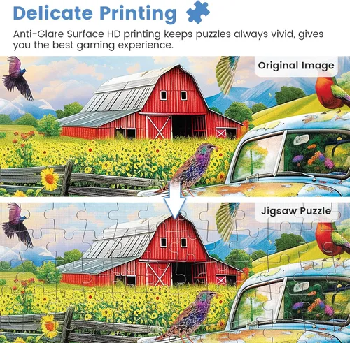 Miniatura 4 de Rompecabezas de 300 piezas para adultos, Songbirds on The Farm, rompecabezas para adultos, niños y mayores, rompecabezas de cartón reciclado