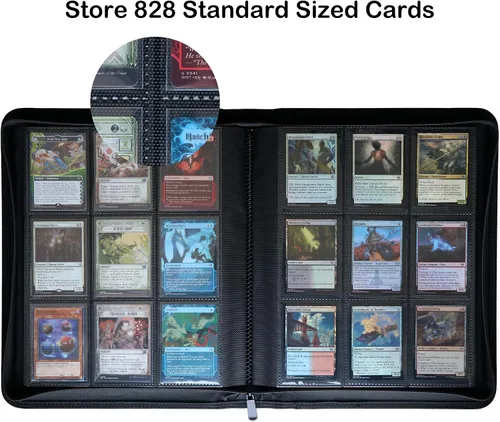 Miniatura 2 de Premium - Carpeta de 9 bolsillos para tarjetas - Capacidad para 828 cartas coleccionables, álbum de colección de tarjetas sin anillas de carga