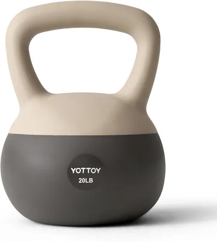 Miniatura 28 de YOTTOY Pesa rusa suave, juego para entrenamiento de fuerza y entrenamientos en casa, base acolchada de lados suaves, mango ancho, ideal