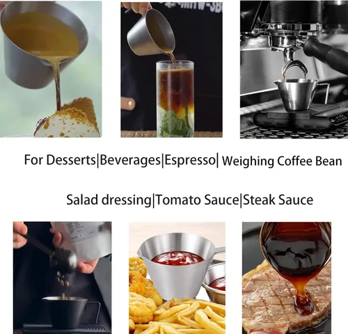 Miniatura 6 de MHW-3BOMBER Vasos de chupito de café expreso con asa, aptos para lavavajillas, paquete de 2 tazas de acero inoxidable para salsa de tomate, salsa