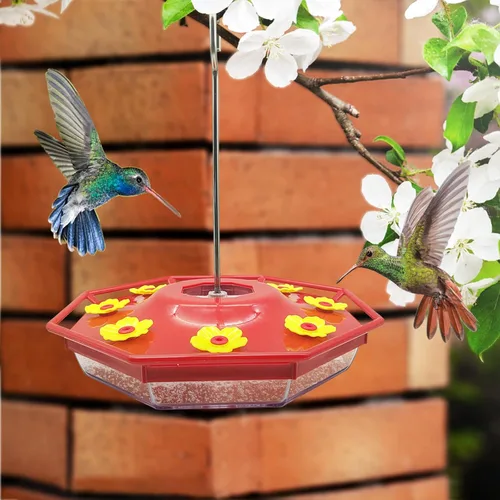 Miniatura 5 de Juego de 20 flores de repuesto para comedero de colibríes con 2 cepillos de limpieza, piezas de repuesto para colgar alimentación de colibríes al