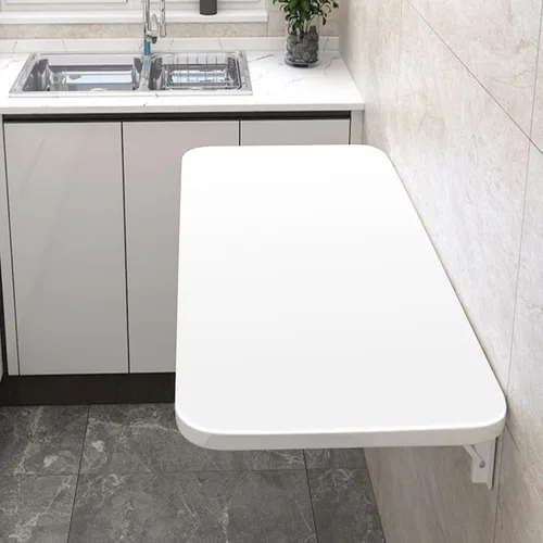 Miniatura 4 de Mesa de comedor plegable de pared - Mesa de cocina compacta de madera maciza (23.6 x 11.8 x 0.6 in) para soluciones de ahorro de espacio