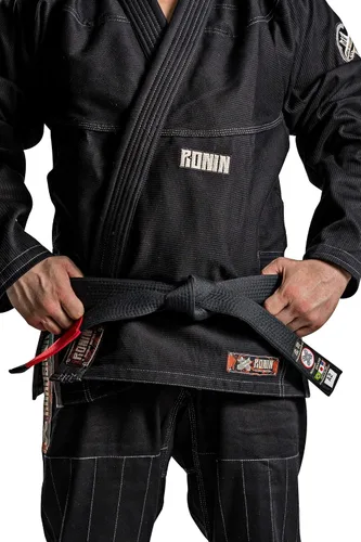 Miniatura 8 de Kurosawa Jiu Jitsu BJJ Gi Uniforme de Ronin - Chaqueta y pantalones negros tradicionales