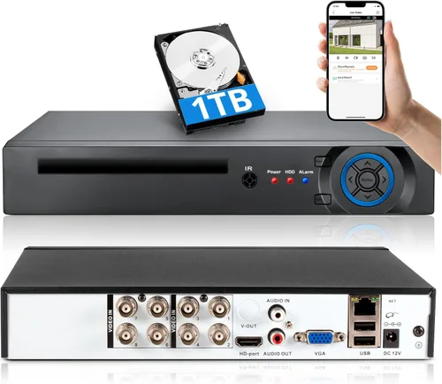 Miniatura 10 de Fuers Sistema de cámara de seguridad de vigilancia H.265+ de 8 canales con detección humana AI, 2 cámaras domo con cable 2592TVL de 5MP