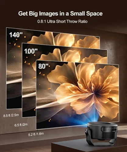 Miniatura 2 de Magcubic Proyector inteligente compatible con 2K, proyector portátil con WiFi 5 y Bluetooth 5.0, control de voz, Keystone automático, aplicaciones