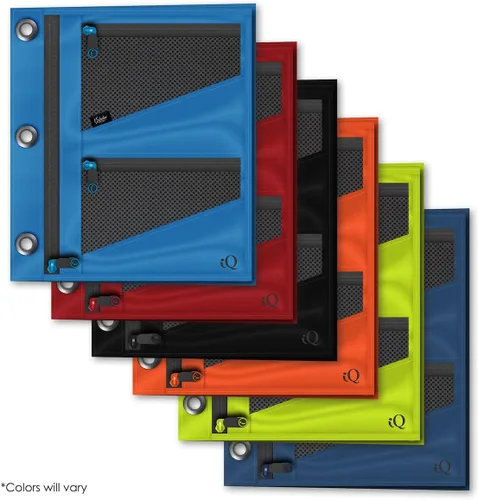 Miniatura 2 de iScholar Estuche para lápices expandible jumbo, 3 bolsillos, el color puede variar (55035)