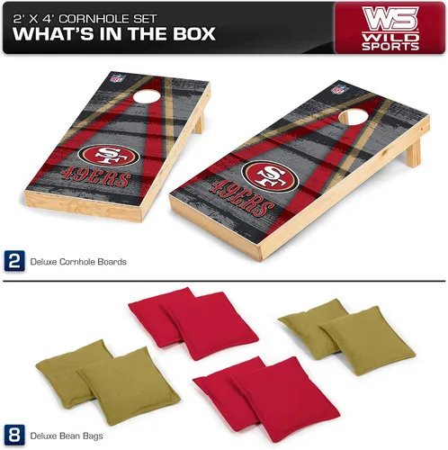 Miniatura 2 de Wild Sports - Set para jugar al cornhole (meter sacos pequeños en un agujero) con tablero de madera de 2 x 4 pies y 8 sacos con frijoles, diseño