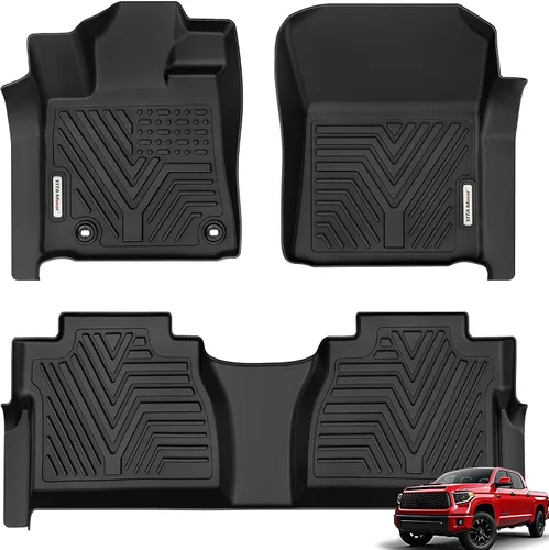 YITAMOTOR Alfombrillas Compatibles con Toyota Tundra, Revestimientos de Piso de Ajuste Personalizado para Toyota Tundra Double Cab & Crew Max Cab
