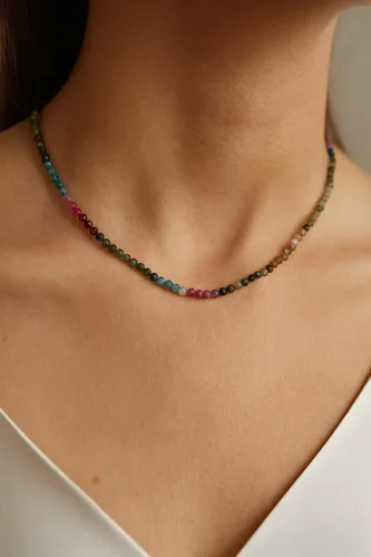 Miniatura 18 de Gempires - Collar de cuentas de piedras naturales hechas a mano, joyería de cristal hipoalergénica de 20 pulgadas, chapado en oro, joyería de moda