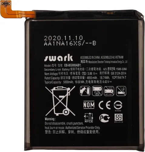 Miniatura 2 de Batería EB-BG988ABY Compatible con Samsung Galaxy S20 Ultra Galaxy S20 Ultra 5G SM-G9880 SM-G988B/DS SM-G988N SM-G988Q SM-G988U SM-G988U1 SM-G988W