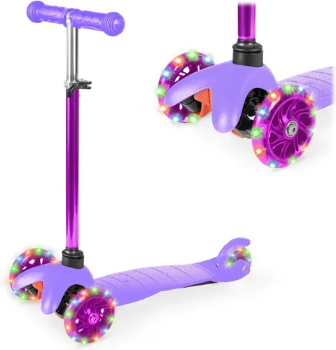 Miniatura 11 de Best Choice Products Patinete Mini para niños con ruedas iluminadas, altura ajustable con barra en T, freno de pie - Negro