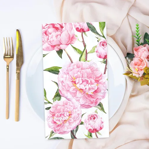 Miniatura 3 de 50 servilletas de papel desechables con diseño floral de primavera, toallas de mano para baño, boda, fiesta de cumpleaños, suministros de mesa