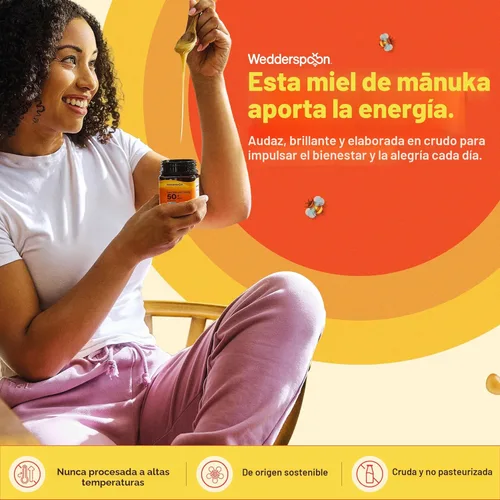 Miniatura 5 de Wedderspoon Miel de Manuka Cruda Premium Orgánica Certificada por USDA, 100+ MGO, 8.8 Oz, Miel de Nueva Zelanda Sin Pasteurizar, De Nuestras