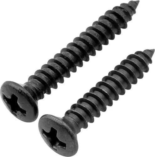 Miniatura 4 de Musiclily Tornillos Humbucker de acero inoxidable de 0.098 x 0.591 in y 0.098 x 0.709 in, tornillos de montaje de marco envolvente, color negro