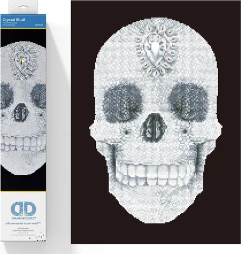 DIAMOND DOTZ Kits de pintura de diamantes de calavera de cristal para adultos, kits de arte de diamantes, un kit de manualidades creativo relajante