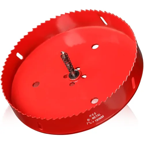 Miniatura 66 de Sierra de agujero de 4 1/8” (105mm) para madera y plástico, broca de corte de núcleo de sierra de agujero HSS bimetálica para paneles de yeso, Rojo