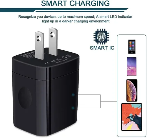 Miniatura 4 de Cargador de pared USB, adaptador de cargador, Ailkin de 2.4 amperios de doble puerto plegable cargador rápido cubo de repuesto para iPhone