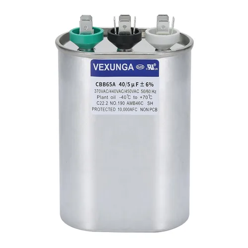 Miniatura 39 de VEXUNGA - 25/5 uF 25+5 MFD 370V o 440V Condensadores redondos de arranque dual 25 5 uF 370 440 Volt VAC CBB65 Condensadores para acondicionador